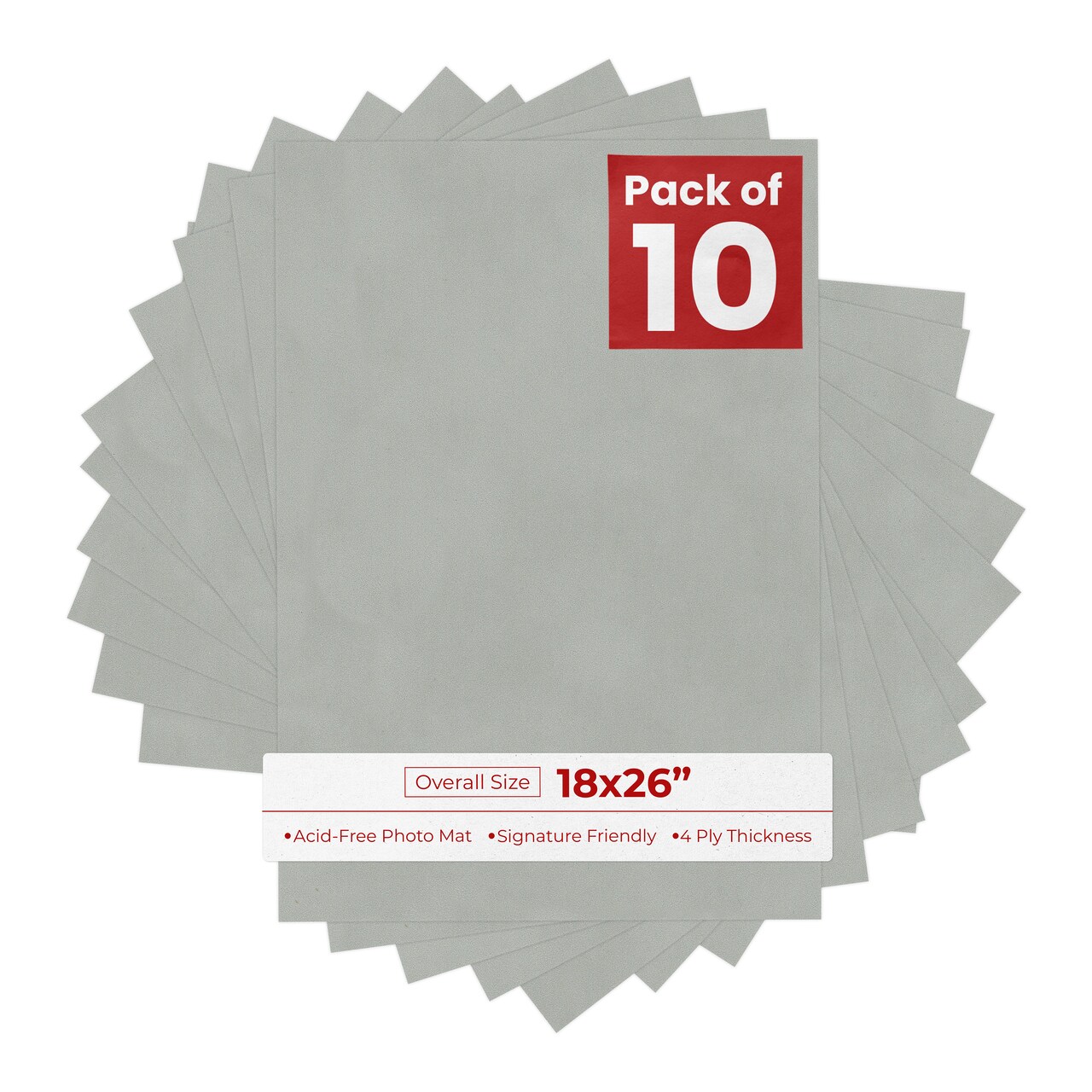 Light Grey Suede 18x26 Uncut Mat Board - Blank Sheets, No Opening